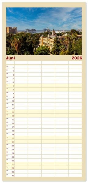 Produktbild: Familienplaner 2026 - Andaluc&iacute;a - Buenos D&iacute;as mit 5 Spalten (Wandkalender, 21 x 45 cm) CALVENDO
