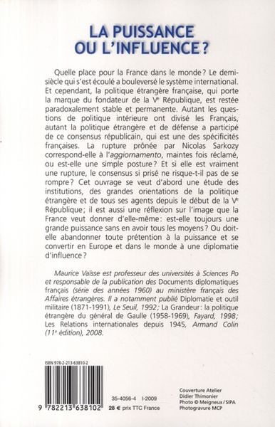 Produktbild: La puissance ou l'influence ? La France dans le monde depuis 1958