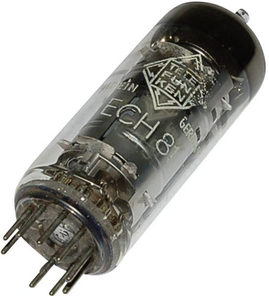 Produktbild: BTB Vertrieb ECH 81 = 6 AJ 8 = 6I1P Elektronenr&ouml;hre Triode-Heptode 100 V, 160 V 13.5 mA, 11 mA Polzahl: 9 Sockel: Noval Inhalt 1 St.