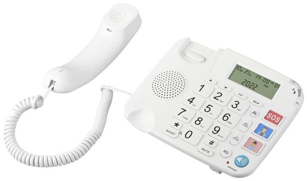 Produktbild: Renkforce RF-DP-400 Schnurgebundenes Seniorentelefon Freisprechen LC-Display Wei&szlig;
