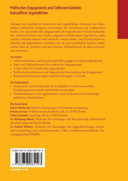 Produktbild: Politisches Engagement und Selbstverst&auml;ndnis linksaffiner Jugendlicher