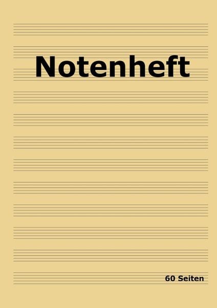 Produktbild: Notenheft: DIN A4 Notenlinienheft | 60 Seiten mit 12 Notenzeilen / Systeme pro Blatt | Papier 90g/m&sup2; | Musikheft mit Notenlinien