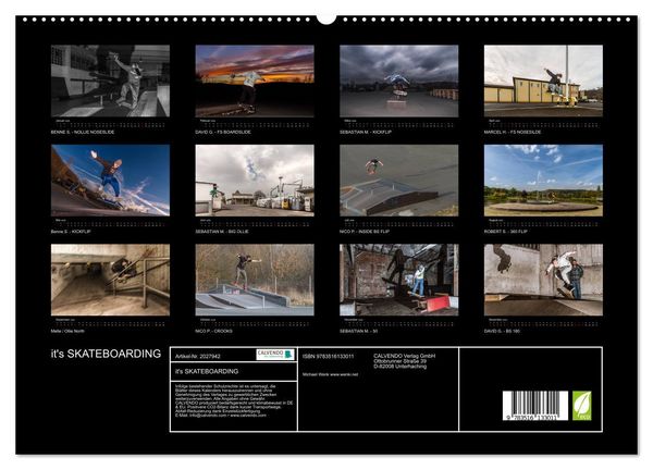 Produktbild: it's SKATEBOARDING (hochwertiger Premium Wandkalender 2026 DIN A2 quer), Kunstdruck in Hochglanz