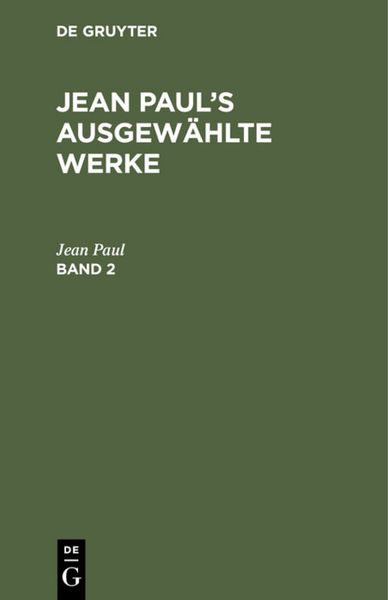 Produktbild: Jean Paul&rsquo;s ausgew&auml;hlte Werke. Band 2