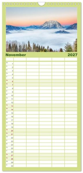 Produktbild: Familienplaner 2027 - Wundersch&ouml;nes &Ouml;sterreich mit 5 Spalten (Wandkalender, 21 x 45 cm) CALVENDO