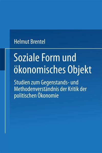 Produktbild: Soziale Form und &ouml;konomisches Objekt