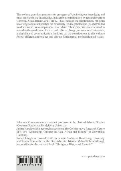 Produktbild: Transmission Processes of Religious Knowledge and Ritual Practice in Alevism between Innovation and Reconstruction