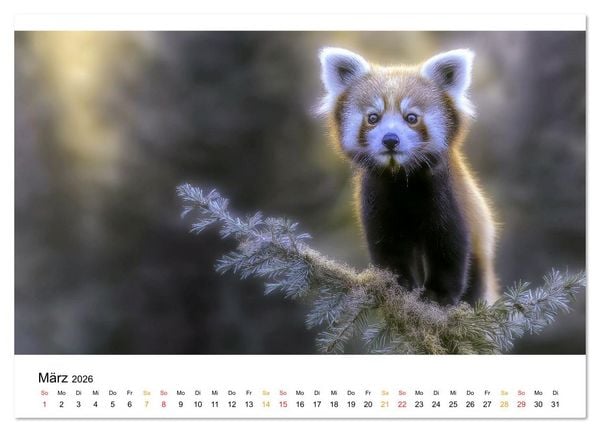 Produktbild: Roter Panda - die Stimme der Wildnis (hochwertiger Premium Wandkalender 2026 DIN A2 quer), Kunstdruck in Hochglanz