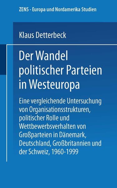 Produktbild: Der Wandel politischer Parteien in Westeuropa