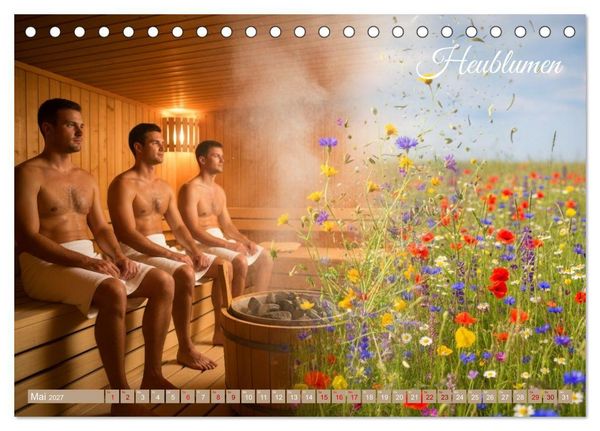 Produktbild: Sauna - Hitze, Duft, Genuss (Tischkalender 2027 DIN A5 quer), CALVENDO Monatskalender