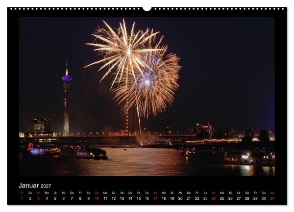 Produktbild: Feuerwerks - Impressionen (hochwertiger Premium Wandkalender 2027 DIN A2 quer), Kunstdruck in Hochglanz