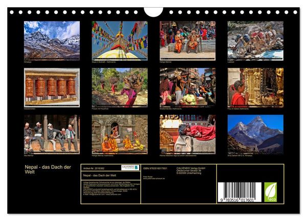 Produktbild: Nepal - das Dach der Welt (Wandkalender 2026 DIN A4 quer), CALVENDO Monatskalender