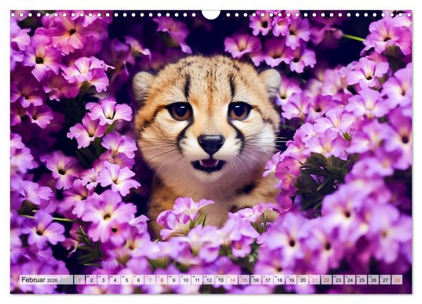 Produktbild: Animal Art - Tiere und Blumen (Wandkalender 2026 DIN A3 quer), CALVENDO Monatskalender