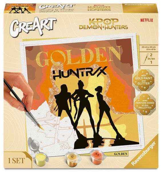 Produktbild: CreArt, Malen nach Zahlen Adults Trend - Special Edition Golden KPop Demon Hunters