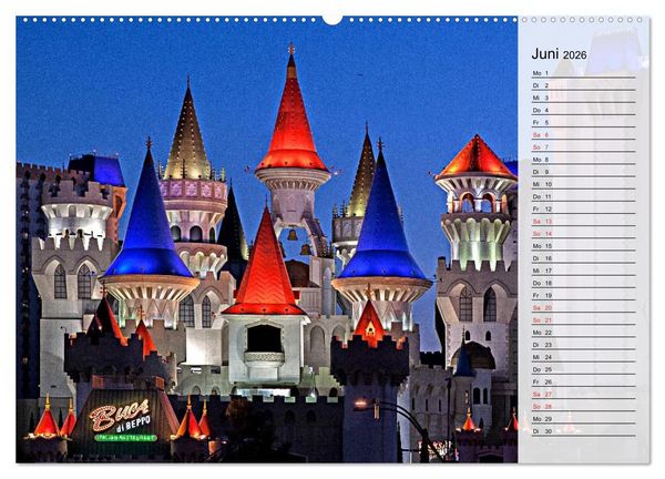 Produktbild: Las Vegas - Die bunte Welt der Casinos (hochwertiger Premium Wandkalender 2026 DIN A2 quer), Kunstdruck in Hochglanz
