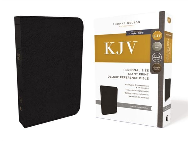 Produktbild: KJV, Reference Bible, Personal Size Giant Print, Genuine Leather, Black, Red Letter Edition