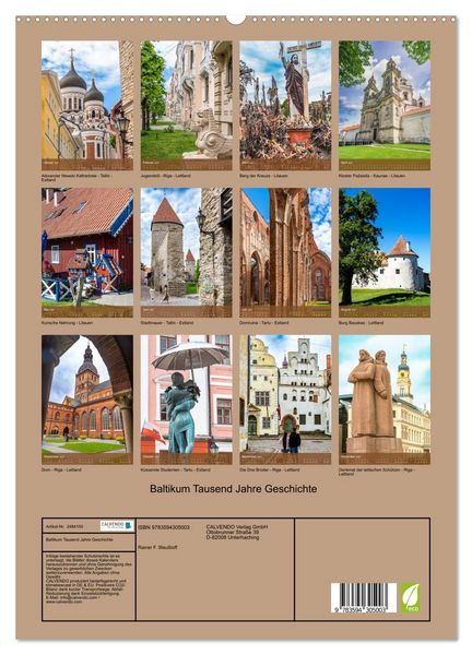 Produktbild: Baltikum Tausend Jahre Geschichte (hochwertiger Premium Wandkalender 2027 DIN A2 hoch), Kunstdruck in Hochglanz