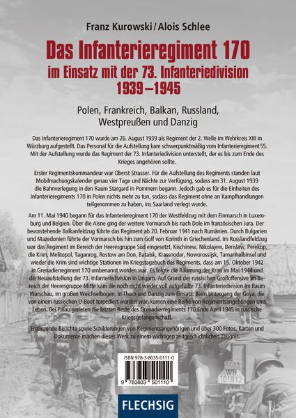 Produktbild: Das Infanterieregiment 170 im Einsatz mit der 73. Infanteriedivision 1939-1945
