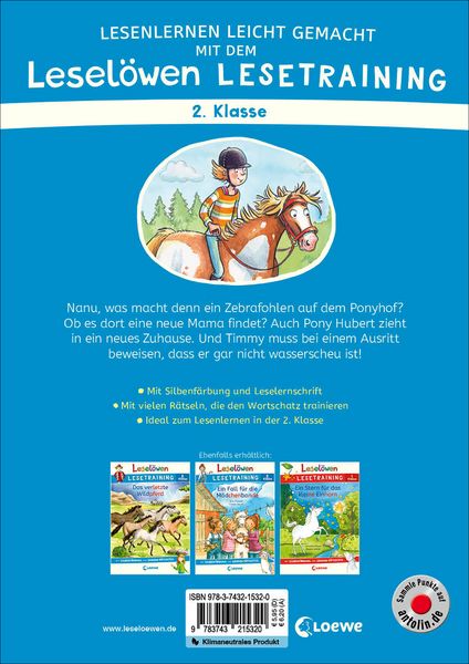 Produktbild: Lesel&ouml;wen Lesetraining 2. Klasse - Ponygeschichten