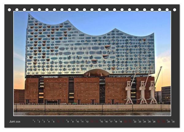 Produktbild: Wahrzeichen Elbphilharmonie (Tischkalender 2026 DIN A5 quer), CALVENDO Monatskalender