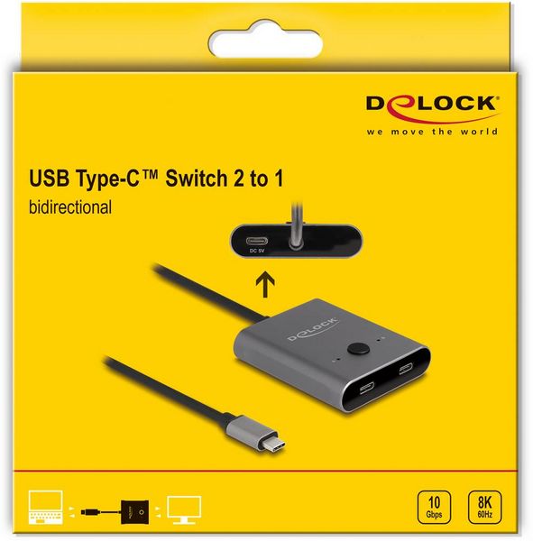 Produktbild: Delock 11500 USB-C&reg; (USB 3.2 Gen 2) Umschalter Grau