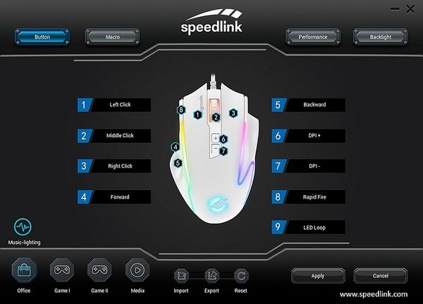 Produktbild: SPEEDLINK DECUS NX RGB Gaming Mouse, white