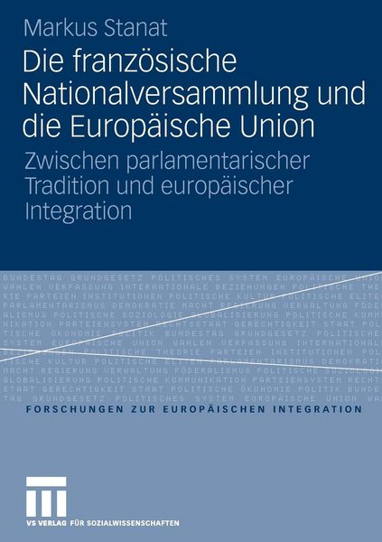 Produktbild: Die franz&ouml;sische Nationalversammlung und die Europ&auml;ische Union