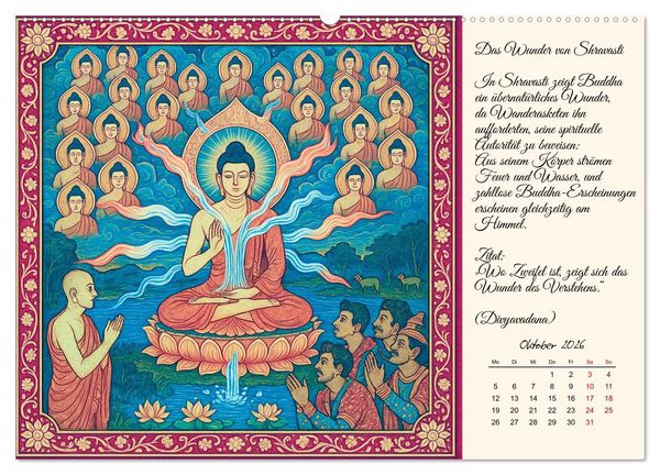 Produktbild: Siddhartas Pfad zum Buddha (Wandkalender 2026 DIN A2 quer), CALVENDO Monatskalender