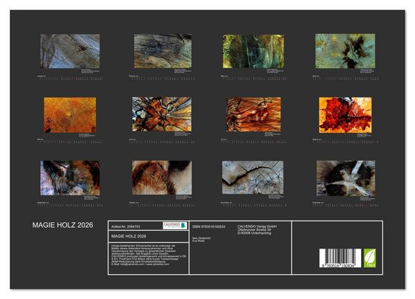 Produktbild: MAGIE HOLZ 2026 (Wandkalender 2026 DIN A3 quer), CALVENDO Monatskalender