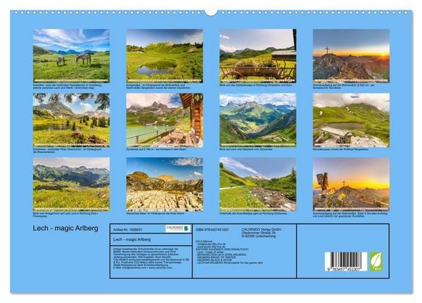 Produktbild: Lech - magic Arlberg (hochwertiger Premium Wandkalender 2026 DIN A2 quer), Kunstdruck in Hochglanz