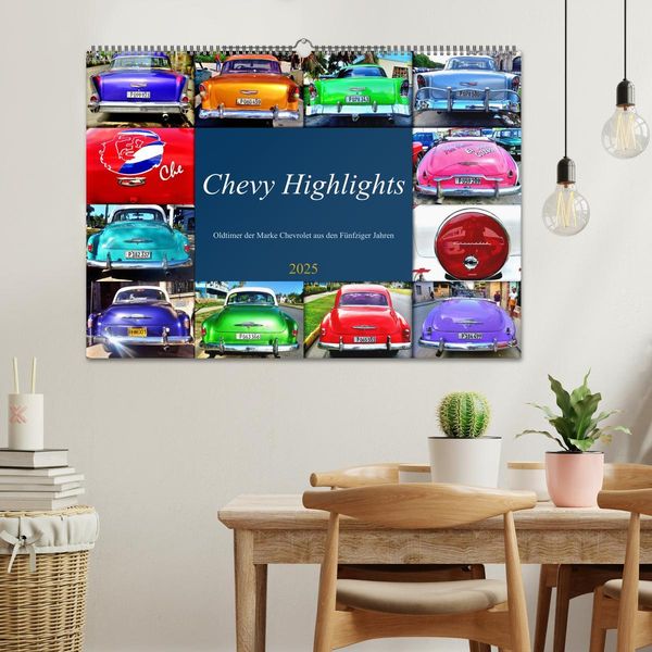 Produktbild: Chevy Highlights - Oldtimer der Marke Chevrolet aus den F&uuml;nfziger Jahren (Wandkalender 2025 DIN A2 quer), CALVENDO Monatskalender