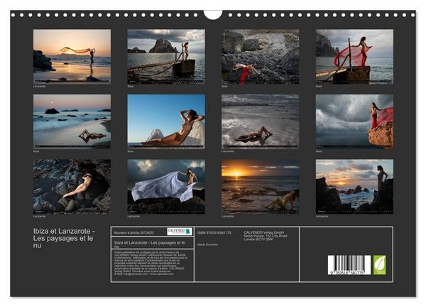 Produktbild: Ibiza et Lanzarote - Les paysages et le nu (Calendrier mural 2026 DIN A3 vertical), CALVENDO calendrier mensuel