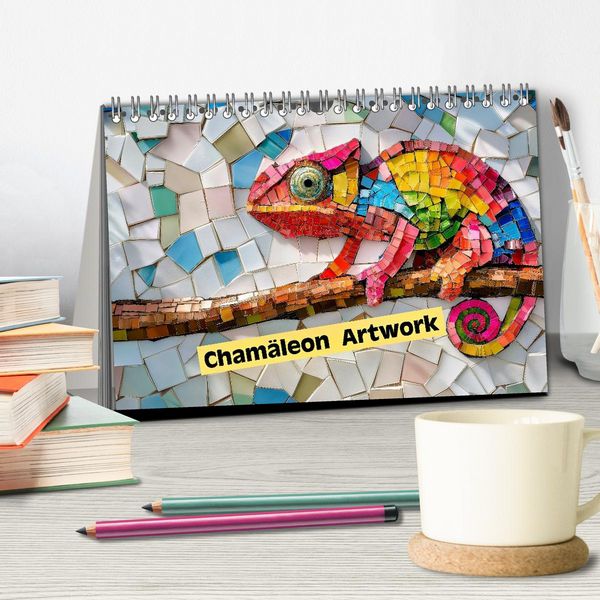 Produktbild: Cham&auml;leon Artwork (Tischkalender 2026 DIN A5 quer), CALVENDO Monatskalender