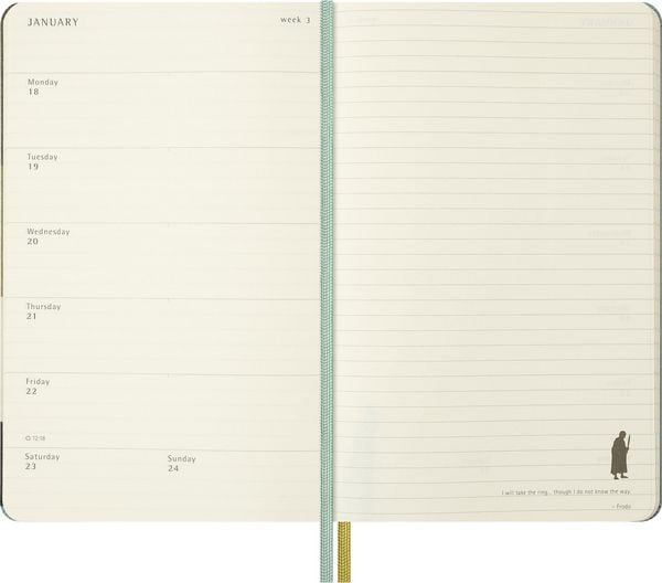 Produktbild: Moleskine 18 Monate Der Herr der Ringe Wochen-Notizkalender 2026/2027, L/A5, 1 Wo = 1 Seite, fester Einband