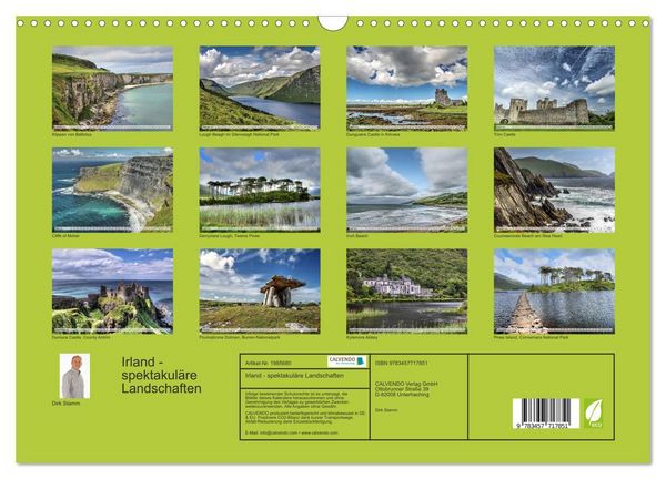 Produktbild: Irland - spektakul&auml;re Landschaften (Wandkalender 2026 DIN A3 quer), CALVENDO Monatskalender