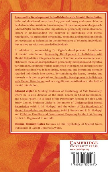 Produktbild: Personality Development in Individuals with Mental Retardation