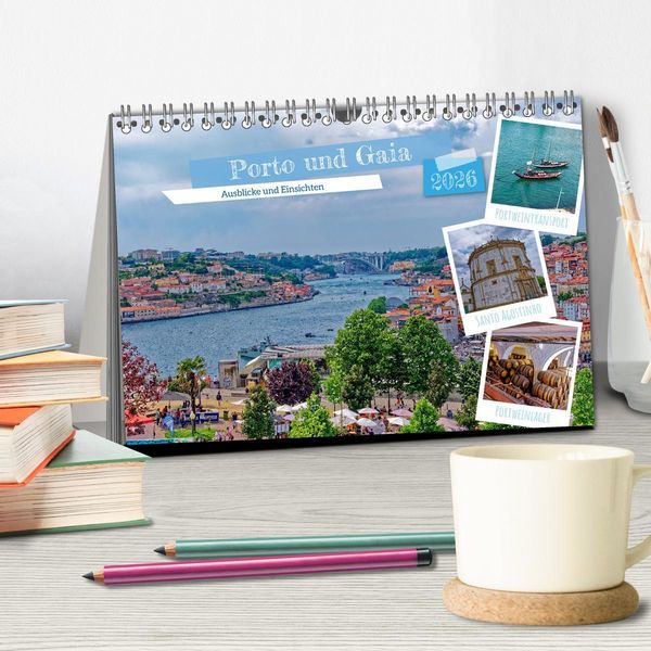 Produktbild: Porto und Gaia - Ausblicke und Einsichten (Tischkalender 2026 DIN A5 quer), CALVENDO Monatskalender