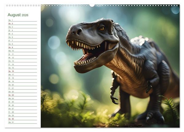 Produktbild: KI Dinosaurier - Herrscher der L&uuml;fte, Land und Meer (hochwertiger Premium Wandkalender 2026 DIN A2 quer), Kunstdruck in Hochglanz