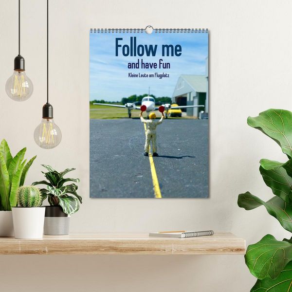 Produktbild: Follow me and have fun - kleine Leute am Flugplatz (Wandkalender 2026 DIN A3 hoch), CALVENDO Monatskalender