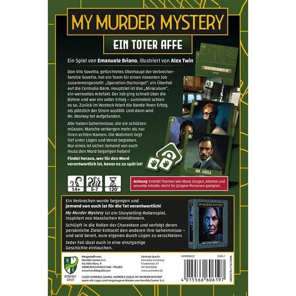Produktbild: Horrible Games - My Murder Mystery: Ein toter Affe, Partyspiel
