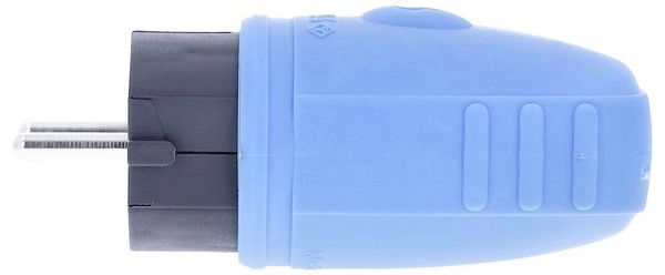 Produktbild: AS Schwabe 62401 Schutzkontaktstecker Gummi 230V Blau IP44