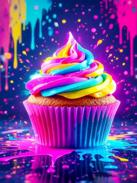 Produktbild: CALVENDO Puzzle Cupcake im Neonrausch | 1000 Teile Lege-Gr&ouml;&szlig;e 64x48cm Foto-Puzzle f&uuml;r gl&uuml;ckliche Stunden