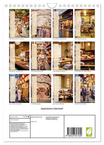 Produktbild: Japanische Lebensart (Wandkalender 2027 DIN A4 hoch), CALVENDO Monatskalender