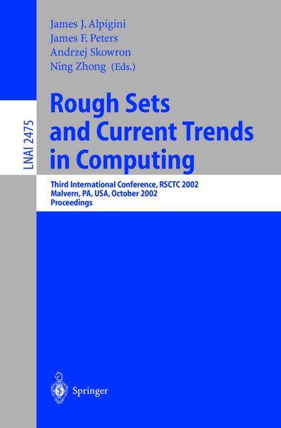 Produktbild: Rough Sets and Current Trends in Computing