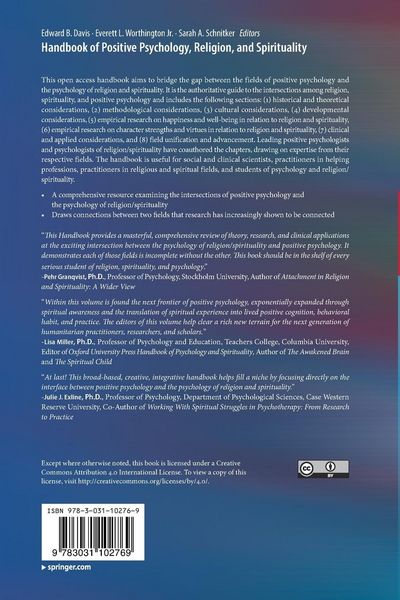 Produktbild: Handbook of Positive Psychology, Religion, and Spirituality