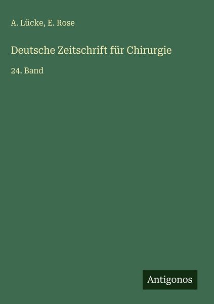 Produktbild: Deutsche Zeitschrift f&uuml;r Chirurgie