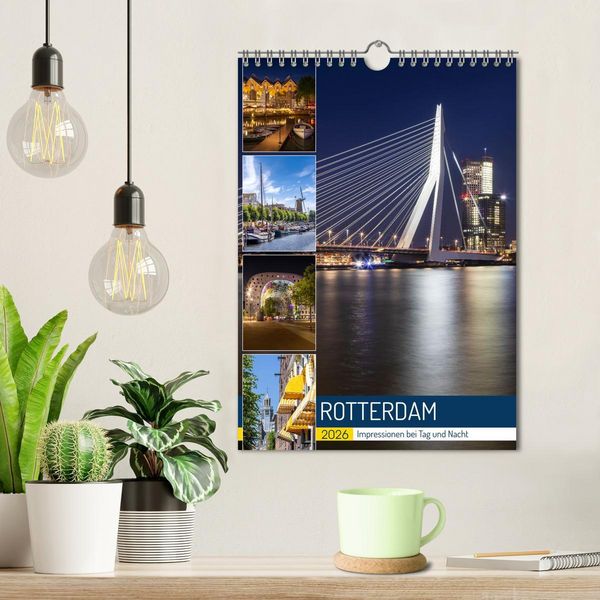 Produktbild: ROTTERDAM Impressionen bei Tag und Nacht (Wandkalender 2026 DIN A4 hoch), CALVENDO Monatskalender