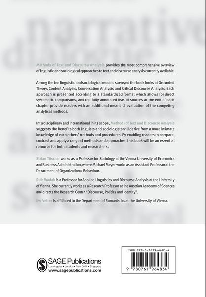 Produktbild: Methods of Text and Discourse Analysis
