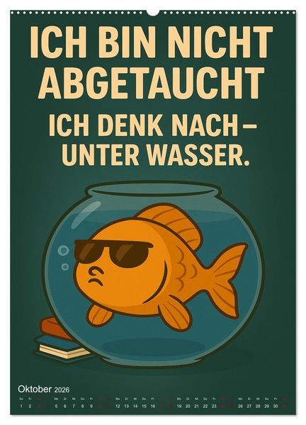 Produktbild: Tierisch eigenwillig - Weil normal langweilig w&auml;re (Wandkalender 2026 DIN A2 hoch), CALVENDO Monatskalender