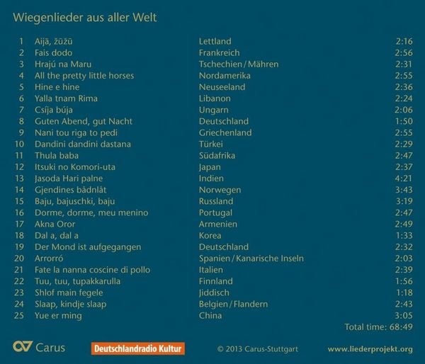 Produktbild: Wiegenlieder aus aller Welt